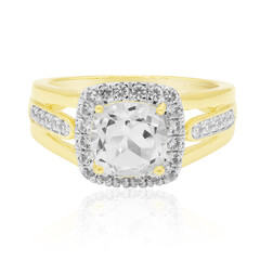 White Quartz Silver Ring