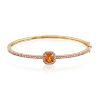 9K Ban Ka Cha Orange Sapphire Gold Bangle