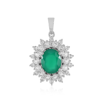 Green Onyx Silver Pendant