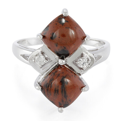 Mahogany Obsidian Silver Ring
