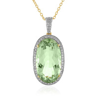 Green Amethyst Silver Necklace