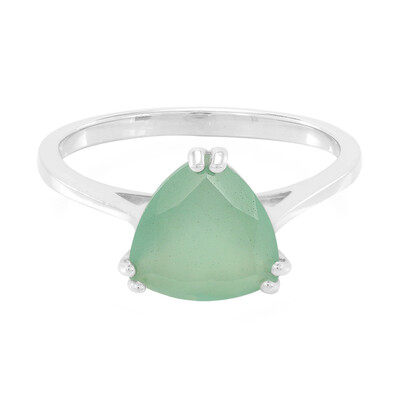 Green Chalcedony Silver Ring