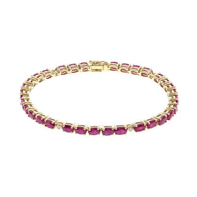 10K AAA Mozambique Ruby Gold Bracelet