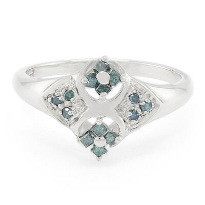 Fancy Diamond Silver Ring