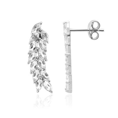 White Topaz Silver Earrings