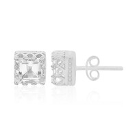 White Topaz Silver Earrings