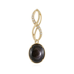 9K Black Star Sapphire Gold Pendant