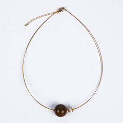 Petrified Palm Wood Stainless Steel Necklace