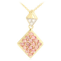 18K Unheated Padparadscha Sapphire Gold Necklace (AMAYANI)