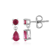 Madagascar Ruby Silver Earrings
