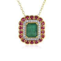 Zambian Emerald Silver Necklace (Gems en Vogue)