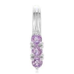 Unheated Ceylon Purple Sapphire Silver Pendant