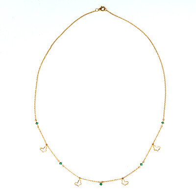 9K AAA Zambian Emerald Gold Necklace (de Melo)