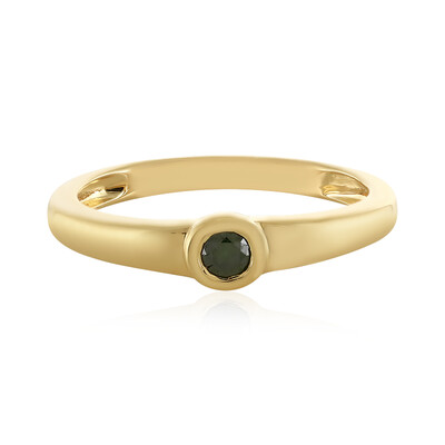 I3 Green Diamond Silver Ring