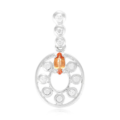 Padparadscha Sapphire Silver Pendant