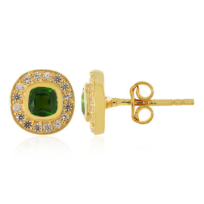Russian Diopside Silver Earrings