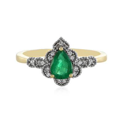 9K Zambian Emerald Gold Ring (Adela Gold)