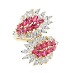 9K Red Burmese Spinel Gold Ring (de Melo)
