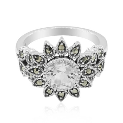 White Topaz Silver Ring