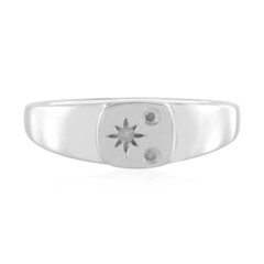 I2 (I) Diamond Silver Ring
