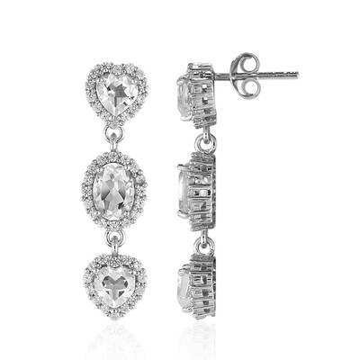White Topaz Silver Earrings