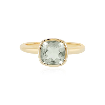Green Amethyst Silver Ring