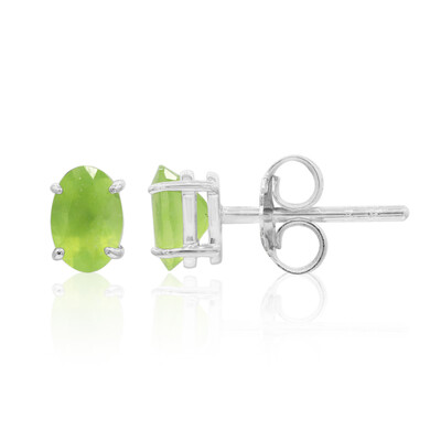 Brazilian Green Opal Silver Earrings