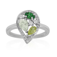 Green Amethyst Silver Ring