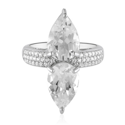 White Topaz Silver Ring