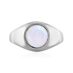 Rainbow Moonstone Silver Ring