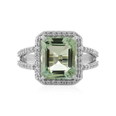 Green Amethyst Silver Ring