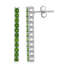 Russian Diopside Silver Earrings