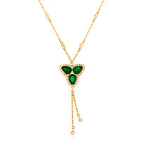 14K Muzo Colombian Emerald Gold Necklace (de Melo)